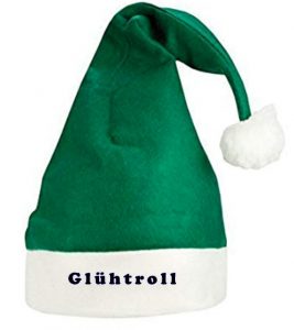 Glühtroll Weihnachtsmütze in Grün
