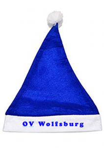 THW Weihnachtsmütze in Blau mit Ortsname