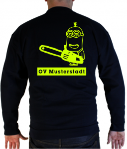 Pullover Kettensäge Minion mit Ortsverband