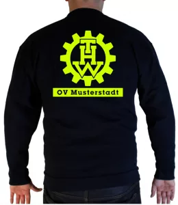 Pullover THW großes Zahnrad mit Ortsverband