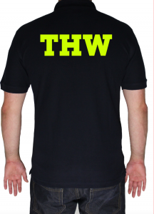 THW Poloshirt THW simple - Aufdruck in neongelb