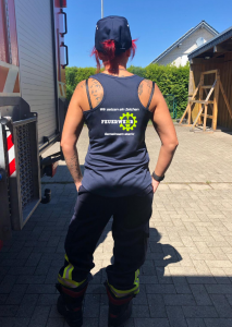 Tanktop wir setzen ein Zeichen Feuerwehr und THW hinten