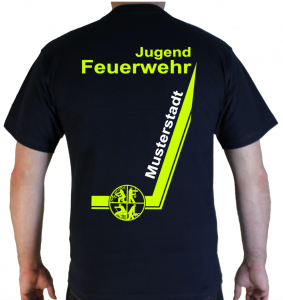 T-Shirt Jugendfeuerwehr Design mit Signet und Ortsname