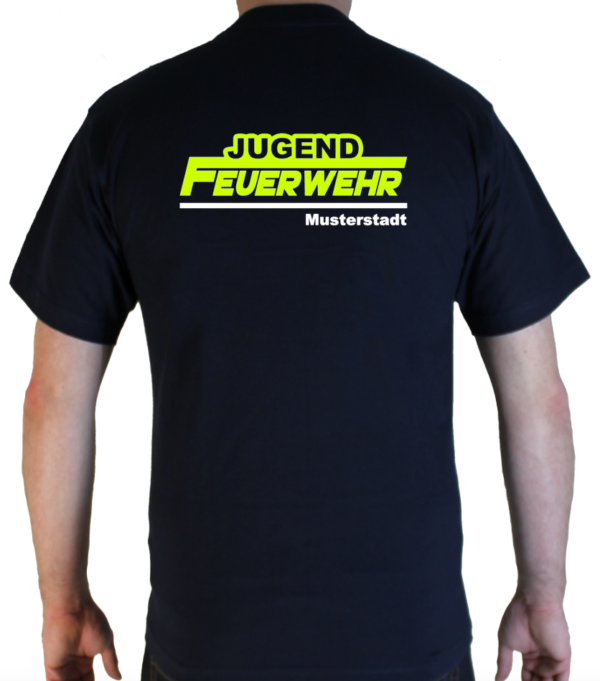 T-Shirt Jugend Feuerwehr zweifarbig mit langem F, eingebundener Jugendschriftzug
