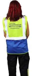 Warnweste Freiwillige Feuerwehr mit Ortsname - Aufdruck silber Reflex