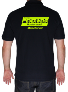 Poloshirt hinten Freiwillige Feuerwehr Design NEONmit Funktionszeile