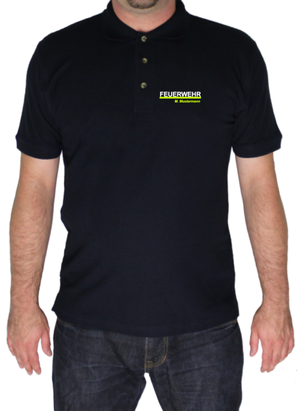Poloshirt vorn Freiwillige Feuerwehr Design neon mit Funktionszeile