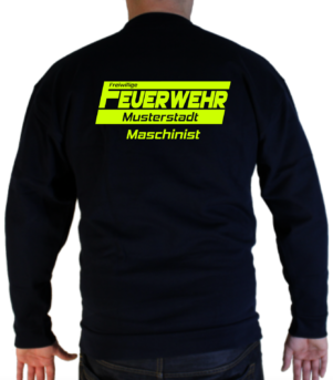 Pullover hinten Freiwillige Feuerwehr Design neon mit Funktionszeile