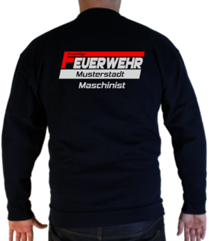 Pullover hinten Freiwillige Feuerwehr Design rot-silber mit Funktionszeile