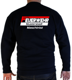 Pullover hinten Freiwillige Feuerwehr Design rot-weiss mit Funktionszeile