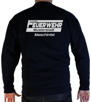 Pullover hinten Freiwillige Feuerwehr Design silber-reflex mit Funktionszeile