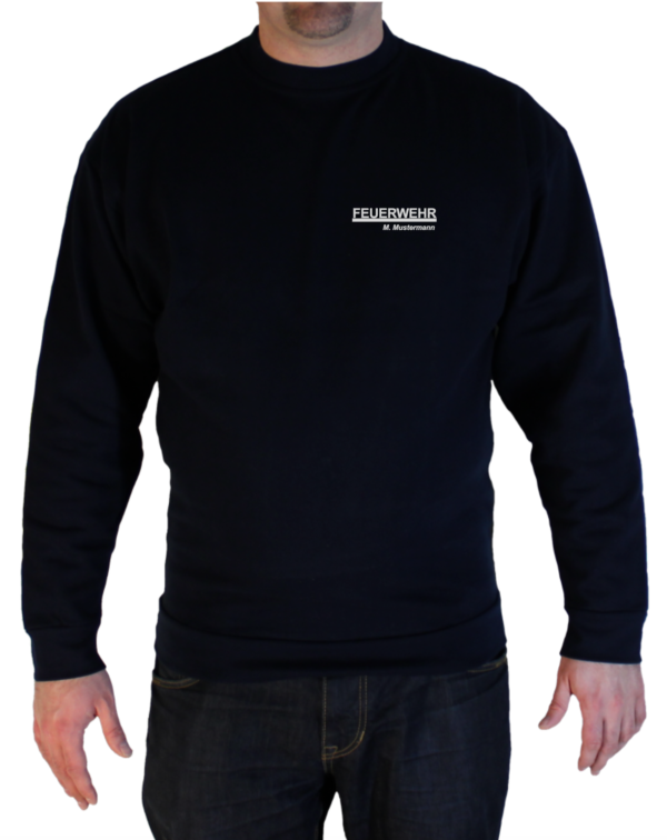 Pullover vorn Freiwillige Feuerwehr Design silber-reflex mit Funktionszeile