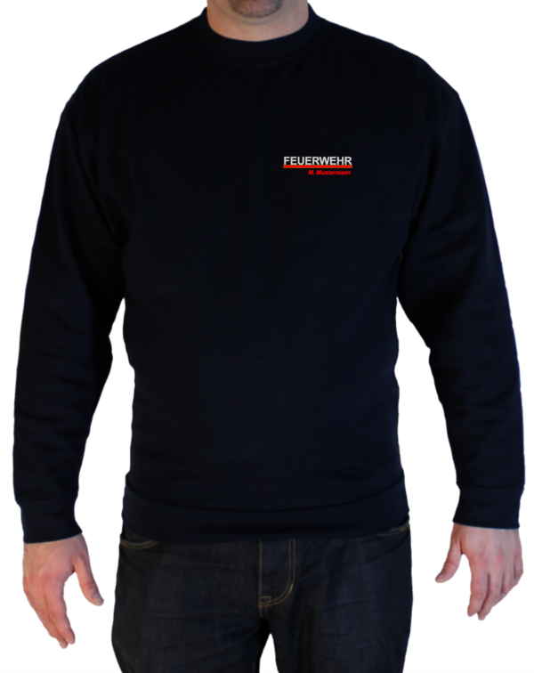 Pullover vorne Freiwillige Feuerwehr Design rot-silber mit Funktionszeile