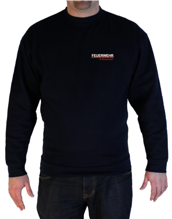 Pullover vorne Freiwillige Feuerwehr Design rot-weiss mit Funktionszeile