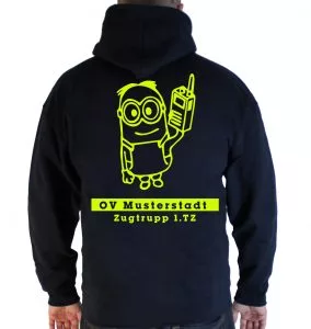 Kapuzenjacke THW Minion Zugtrupp mit Ortsverband