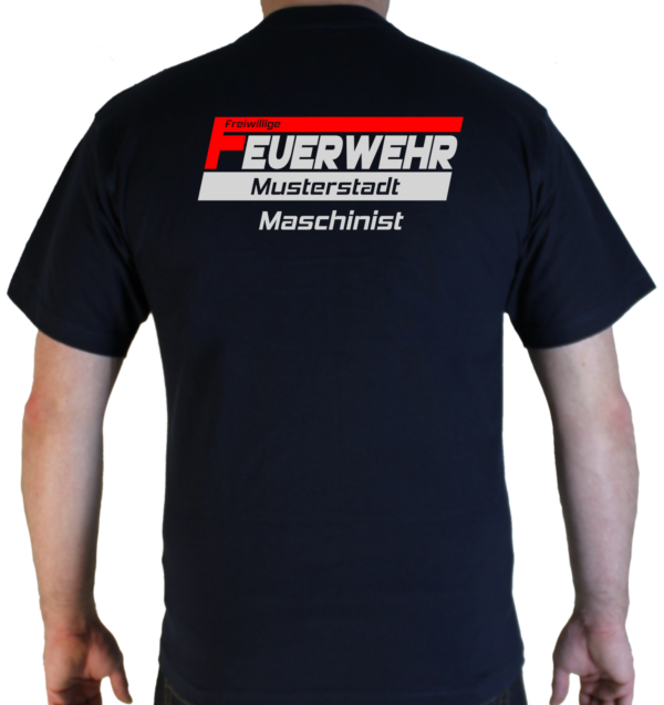 T-Shirt Freiwillige Feuerwehr langes F Rot-Silber