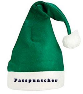 Passpunscher Weihnachtsmütze in Grün