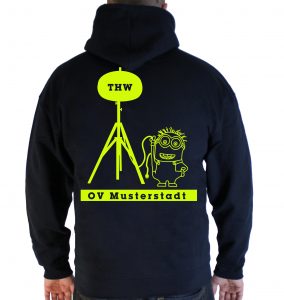 Kapuzenjacke THW Minion Powermoon mit Ortsverband
