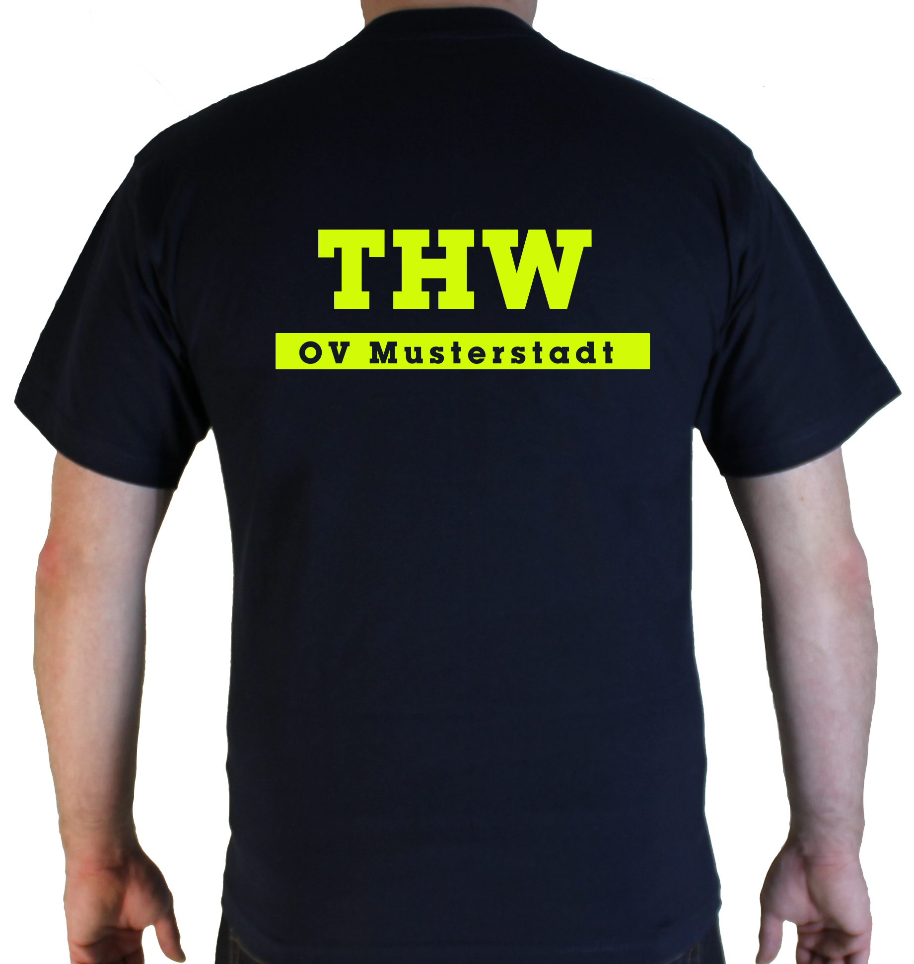 THW T-Shirt mit  Schrift NEONGELB !!TOP WARE