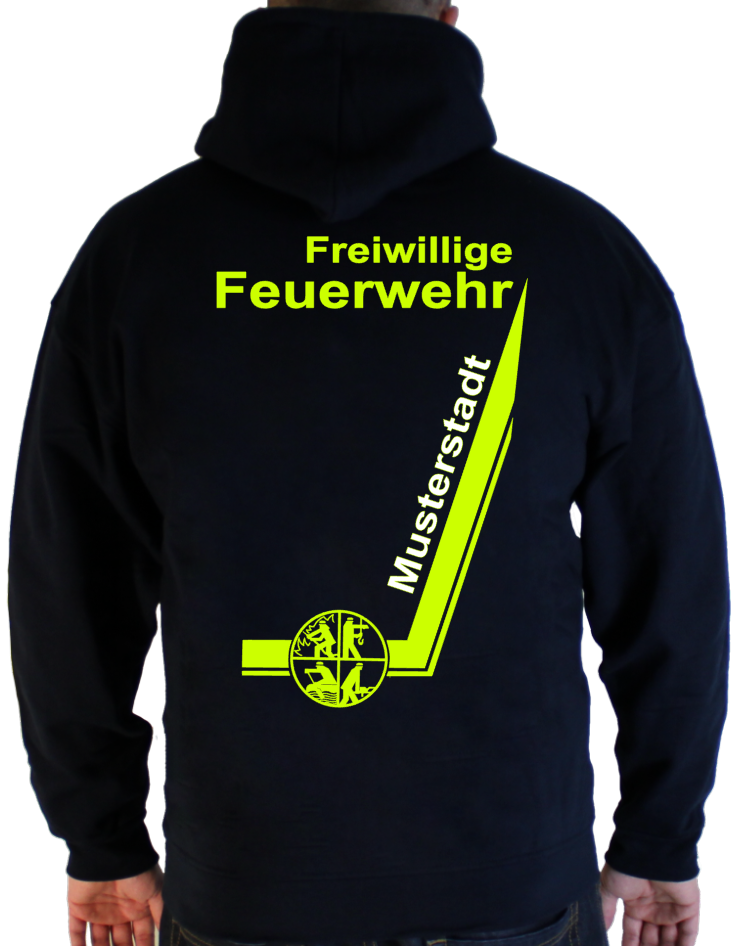 Feuerwehr Kapuzenjacke Sweatshirt vers.Druckfarben Signet Feuerwehrlogo Logo FS3 