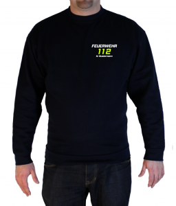 Pullover Feuerwehr 112 mit Name zweifarbdruck