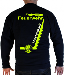 Pullover Freiwillige Feuerwehr mit Signet und Ortsname zweifarbig - Desing