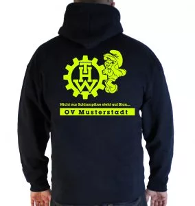 Kapuzenjacke THW simple mit Schlumpfine und Ortsverband