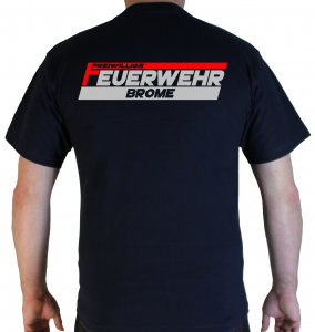 T-Shirt Freiwillige Feuerwehr mit Ortsname zweifarbig