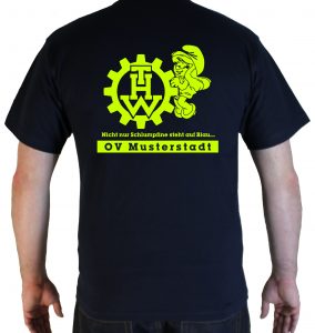 T-Shirt THW Schlumpfine mit Ortsverband
