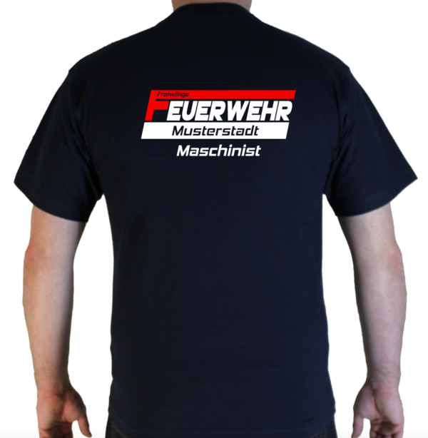 T-Shirt Freiwillige Feuerwehr Design zweifarbig rot und weiß mit Funktionszeile