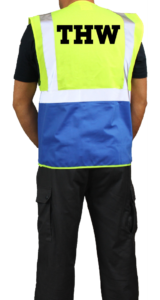 THW Warnweste schwarze Schrift