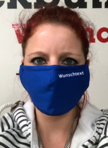Maske - Royalblau Wunschtext