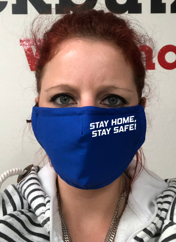 Maske - Royalblau Stay Home Stay Safe