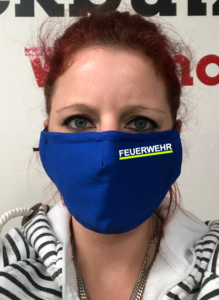 Maske - Royalblau Feuerwehr zweifarbig