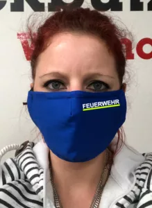 Maske - Royalblau Feuerwehr zweifarbig