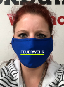 Maske - Royalblau Feuerwehr zweifarbig