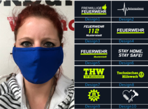 Maske produktbild blau