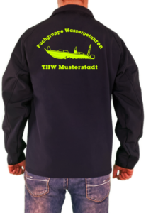 Softshelljacke THW Fachgruppe Räumen Finjet Neongelb