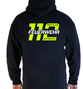 Kapuzenpullover 112 mit Feuerwehr und Ortswehr