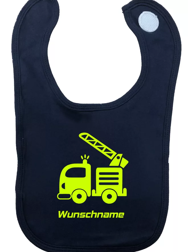 Lätzchen Drehleiter Wunschname neon