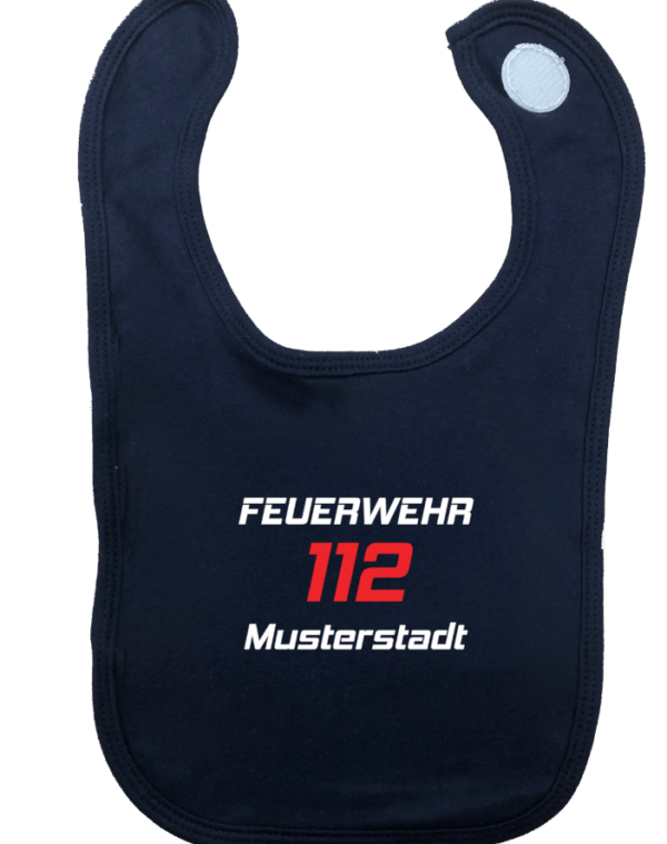 Lätzchen Feuerwehr Design 112 weiß rot