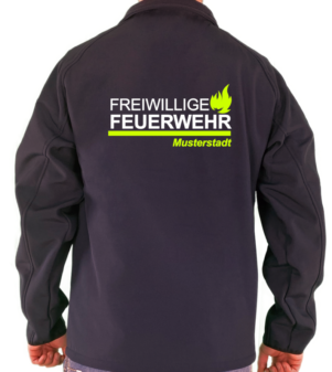 Softshelljacke Feuerwehr Flamelayout Weiß Neon