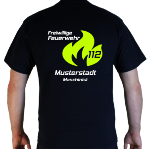 T-Shirt Feuerwehr – Flamme Groß Freiwillige Feuerwehr mit 112