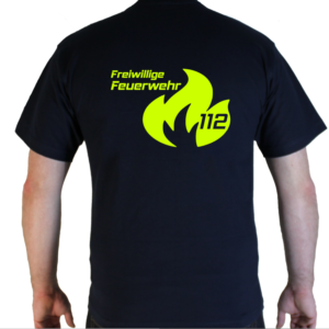 T-Shirt Feuerwehr Flamme Groß mit FFW