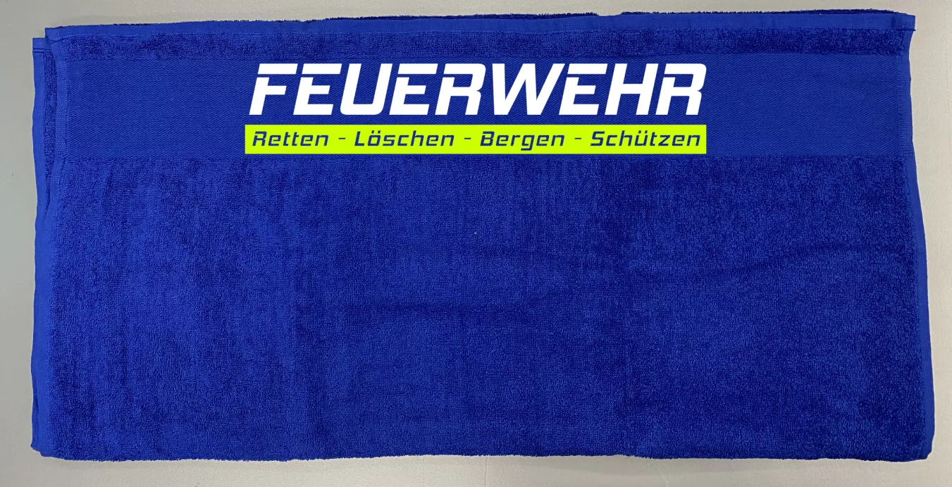 Handtuch Royalblau Feuerwehr R L B S