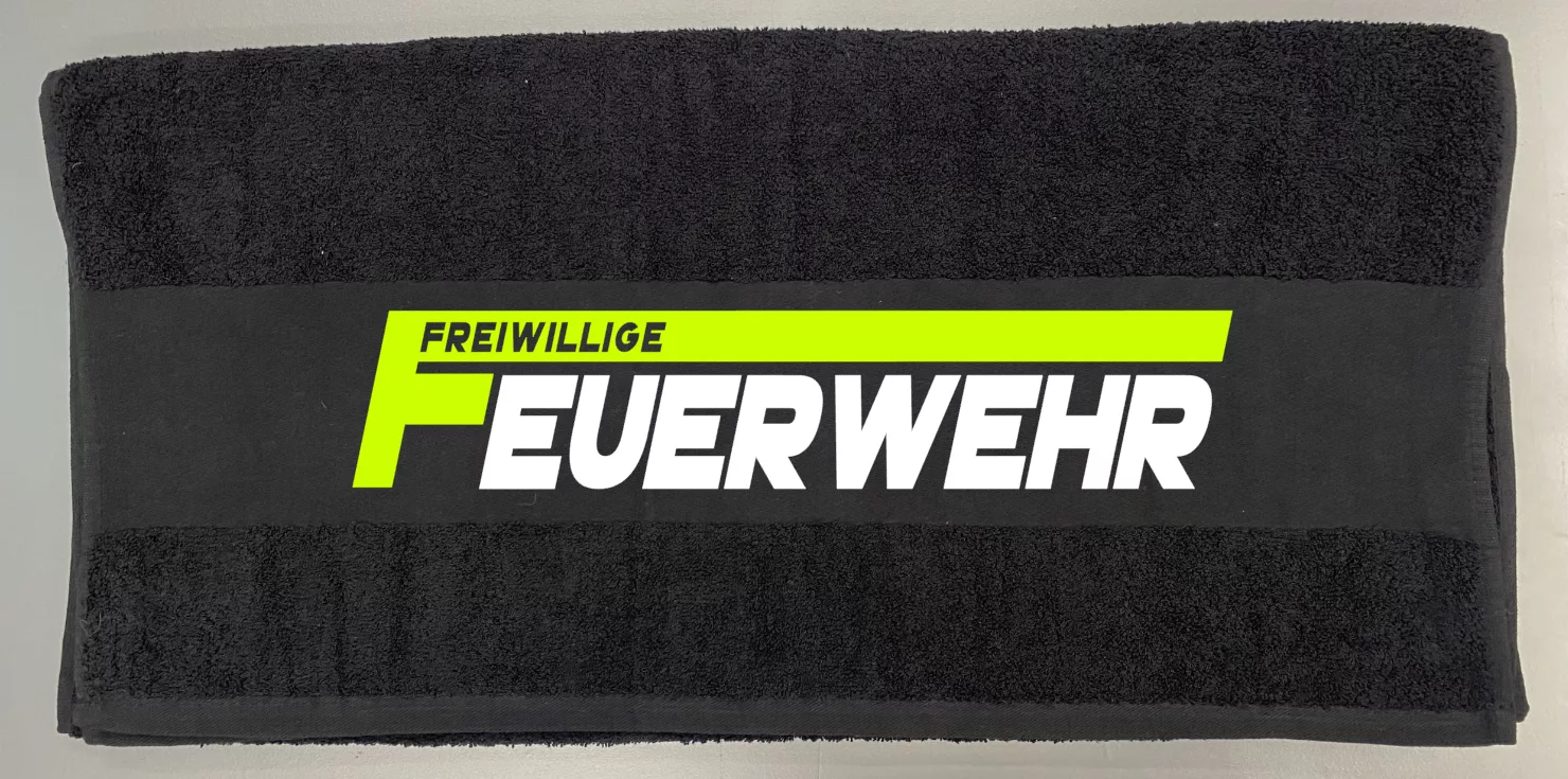 Handtuch schwarz FFW weiß