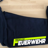 T-Shirt navy FEUERWEHR mit langem "F" neongelb 