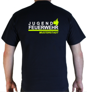 T-Shirt Jugendfeuerwehr Flamelayout Rücken