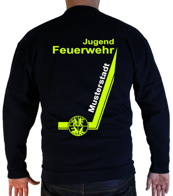 Pullover Jugendfeuerwehr Feuerwher Jugend Signet schraeg ruecken