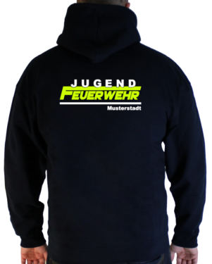 Kapuzenpullover Jugendfeuerwehr mit langem F zweifarbig Feuerwehr Layout Design